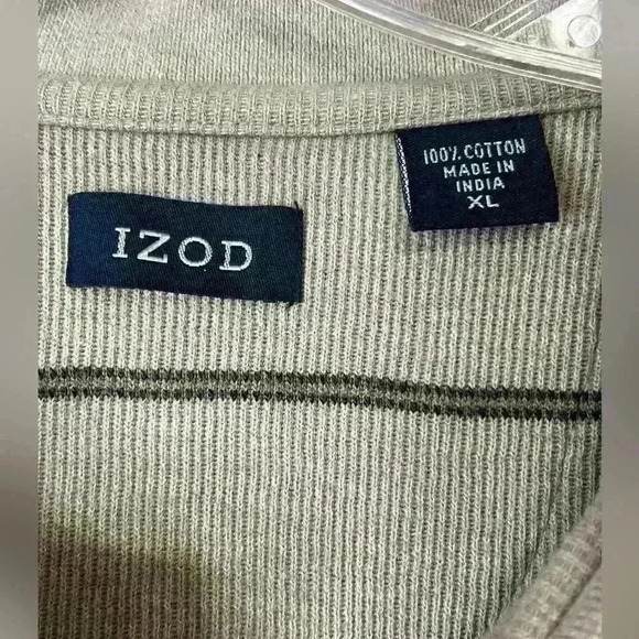 Izod Men’s 3/4 Button Striped Long Sleeve Lightweight‎ Pullover Sweater Size XL - Picture 3 of 6